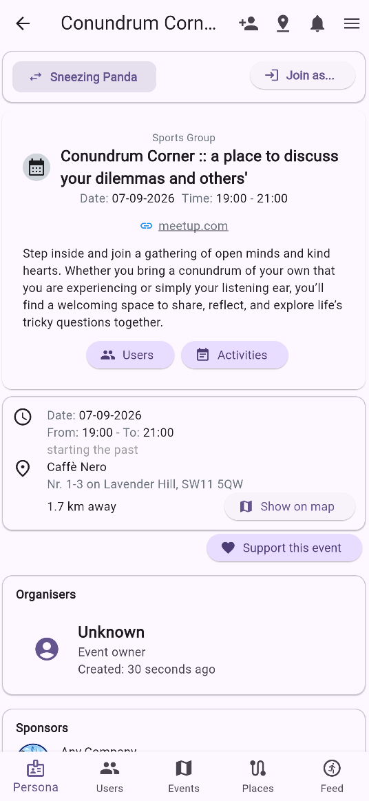 Event details