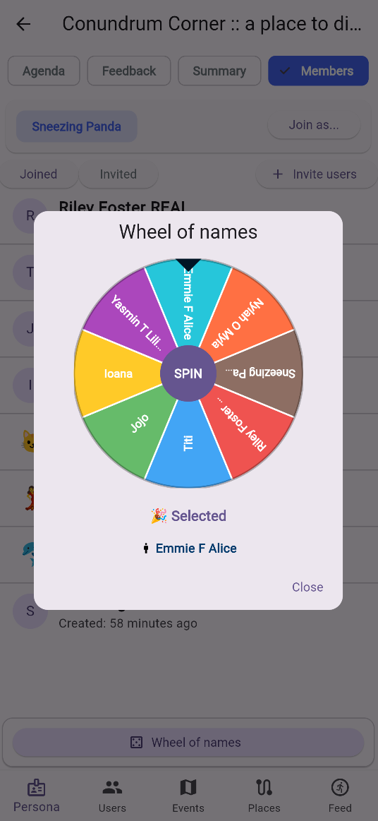 Wheel of names